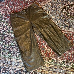 NWT Boss Faux Leather Wide Leg Pants Size 16